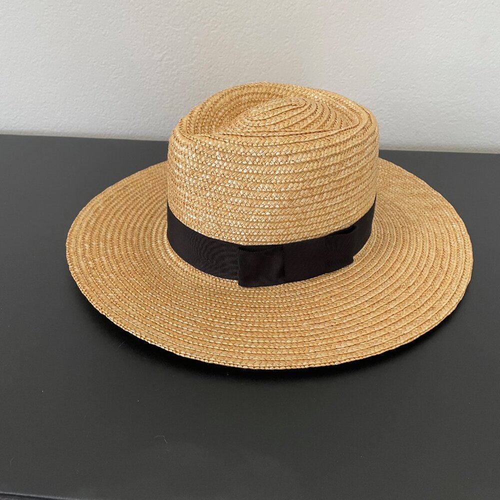 EUC Brixton Joanna Hat Straw Beach Sun Hat UPF 50 Size Medium in Honey - Picture 8 of 14